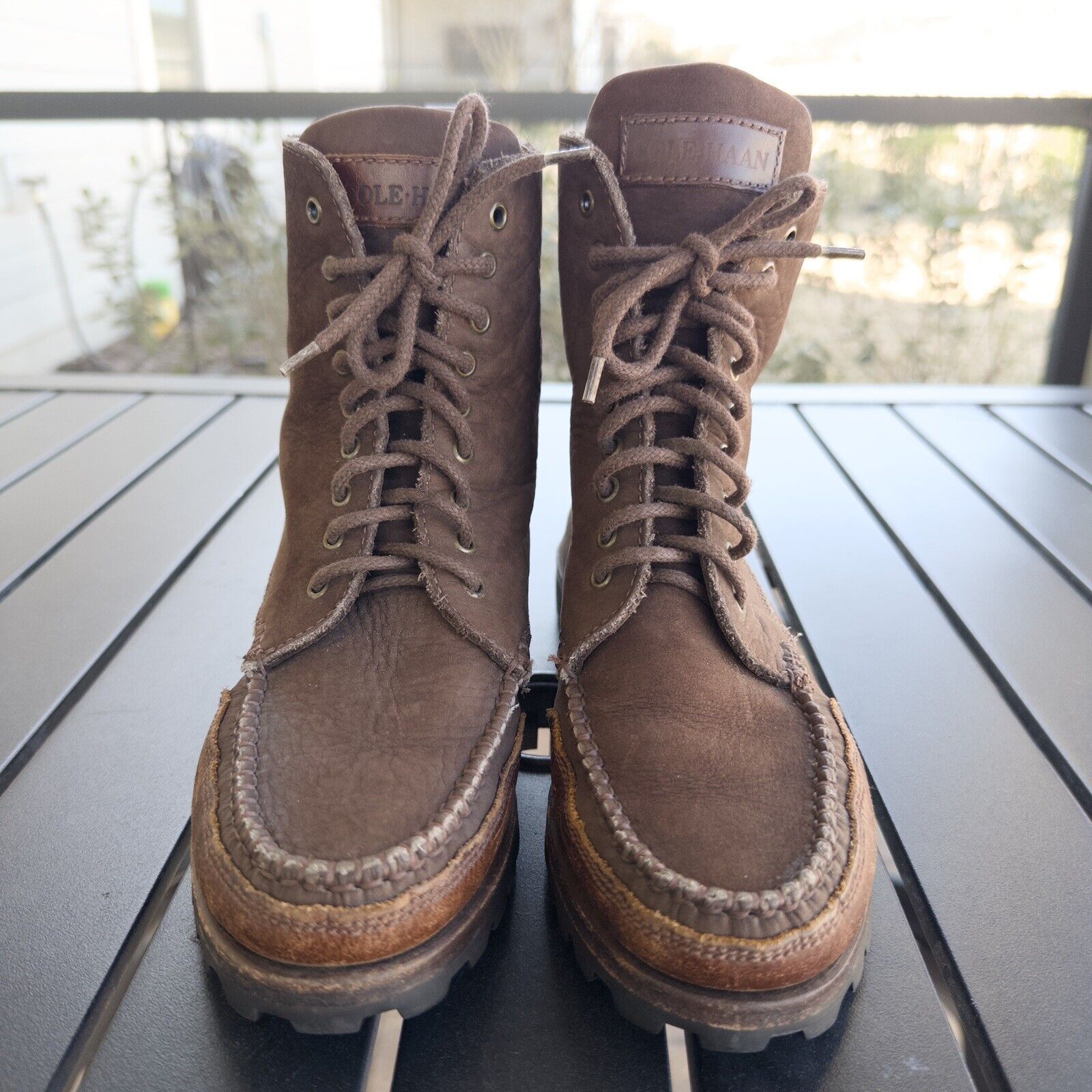 Cole Haan Country Brown Leather Nubuck Moc Toe Lace Up Boots Women Size 8 Narrow — image 4 of 8